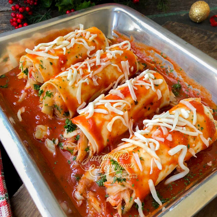 CANELONES RELLENOS DE BACALAO