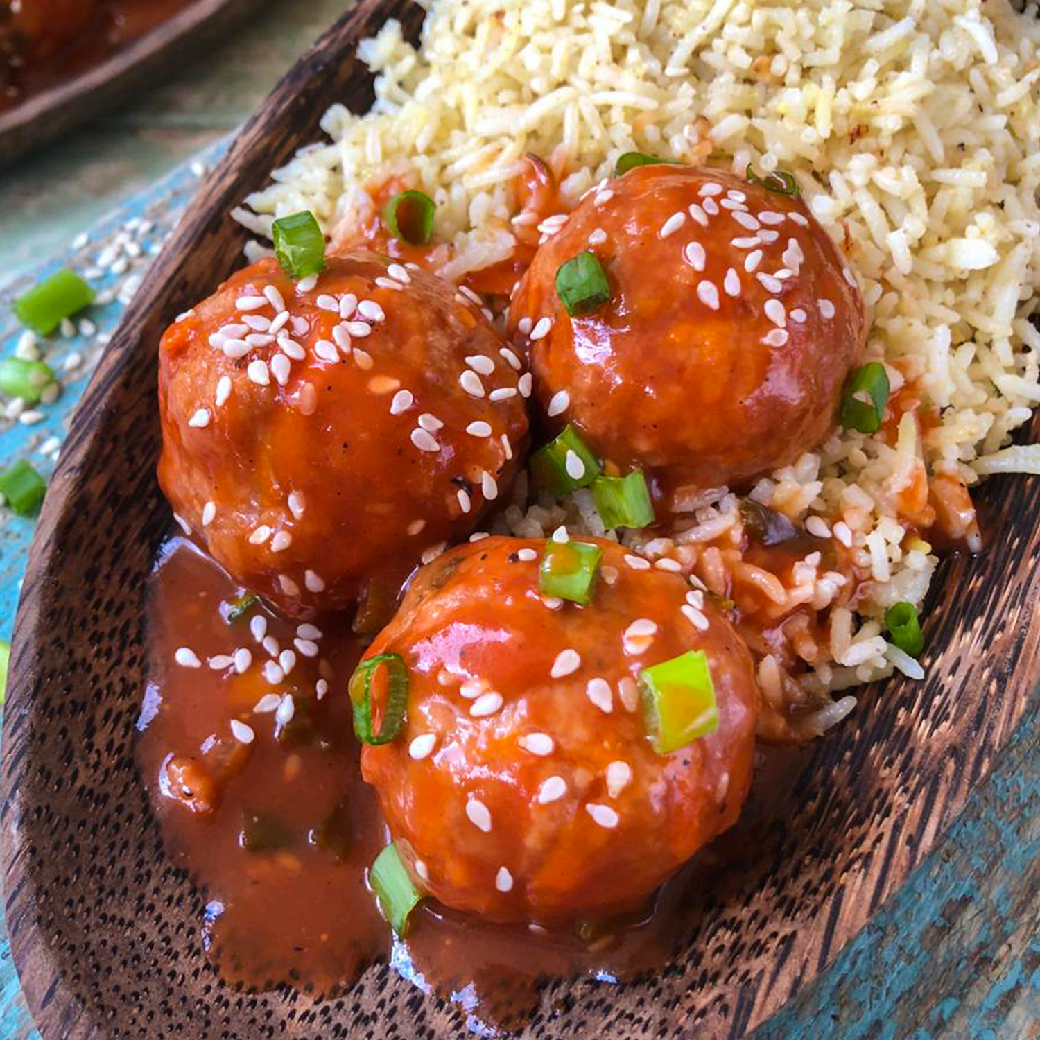 ALBONDIGAS DE JAMON CON SALSA AGRIDULCE