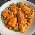 BACALAO CON PAPA, GARBANZO Y COCO